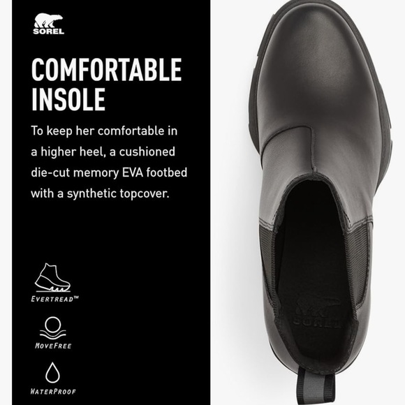 New Sorel Women’s Waterproof Brex Heel Chelsea Boots in size 11 - Picture 4 of 12